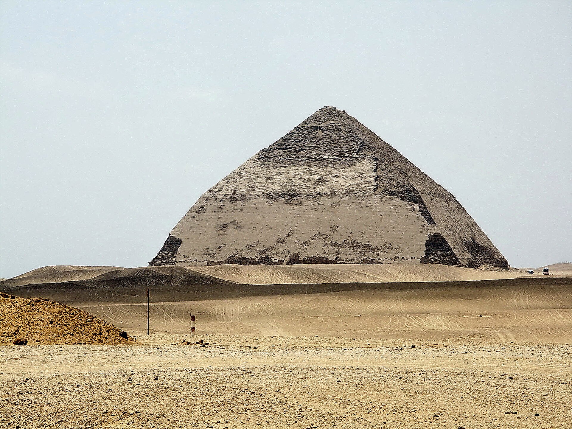 The Bent Pyramid of Dahshur in the desert south of Saqqara