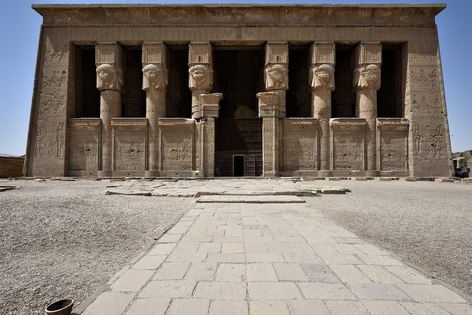 Restored astronomical ceiling at the Temple of Hathor in Dendera